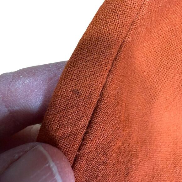 Vtg 70's Skirt A-Line Orange Embroidery Hippie Bohemian Funky Groovy Whimsical L - Picture 8 of 8